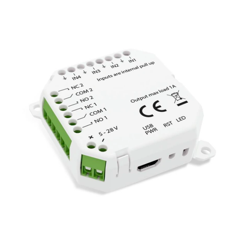 Develco IOMZB-110 — IO-module (4 inputs + 2 NO/NC dry contact outputs)