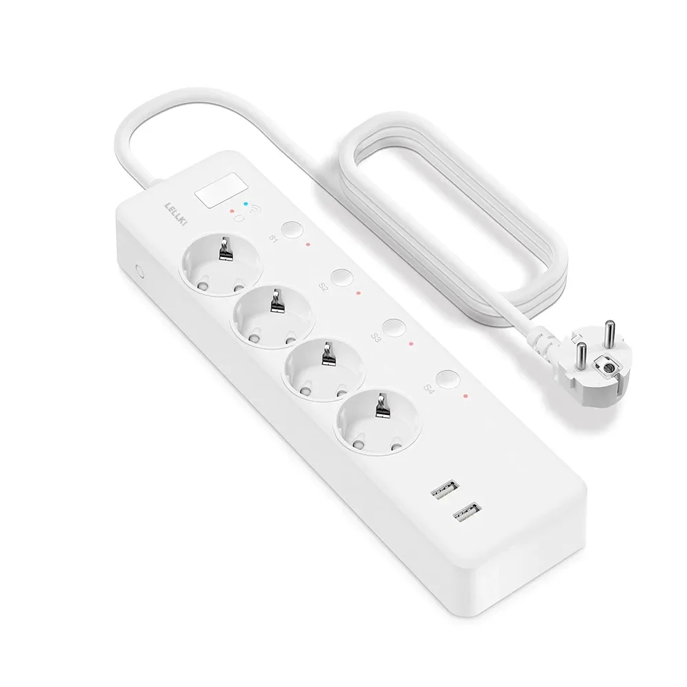 LELLKI WP30 — Power Strip 16A 4AC + 2USB