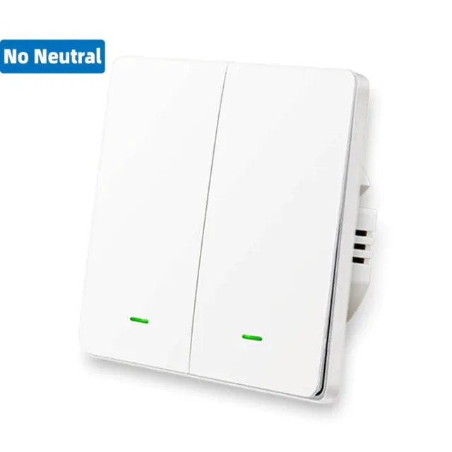 Lerlink X712A — No Neutral Push Button Light Switch 2 Gang