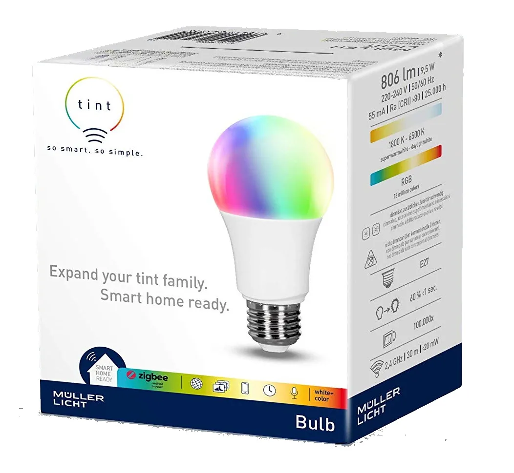 Müller Licht 404000 — Tint A60 806lm E27 RGBCCT Bulb
