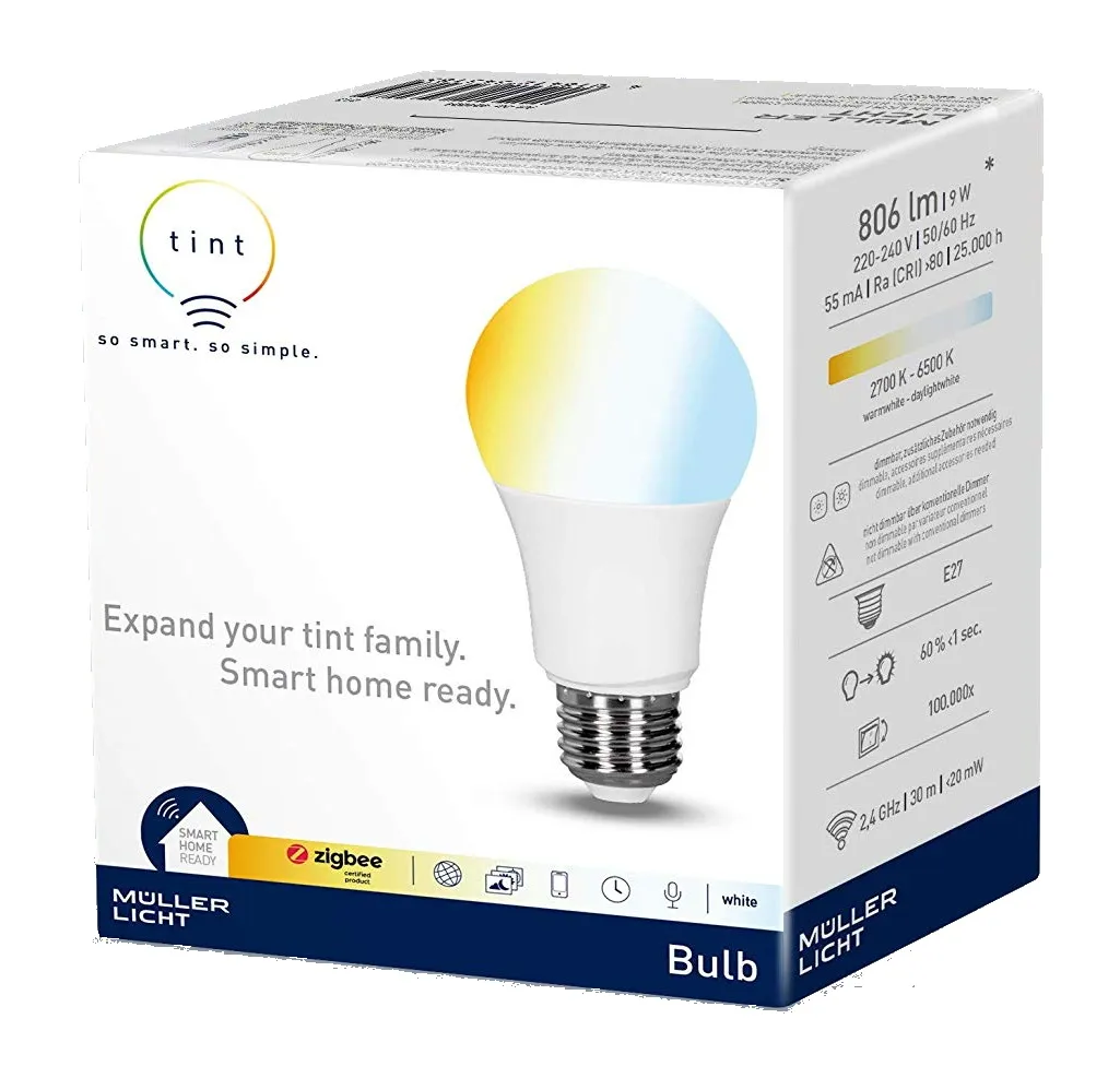 Müller Licht 404004 — Tint A60 806lm E27 CCT Bulb