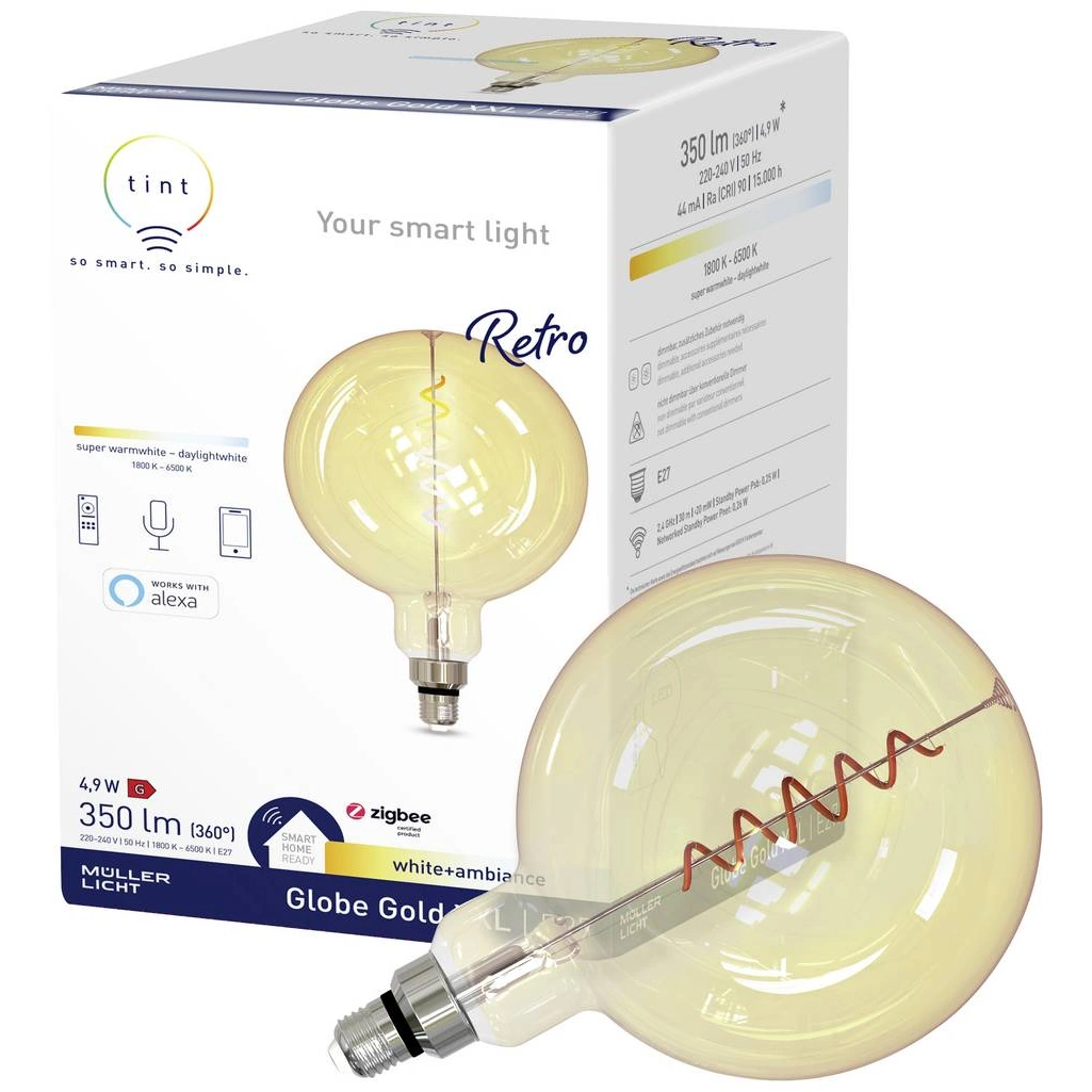 Müller Licht 404065 — tint LED Globe Retro Gold XXL E27
