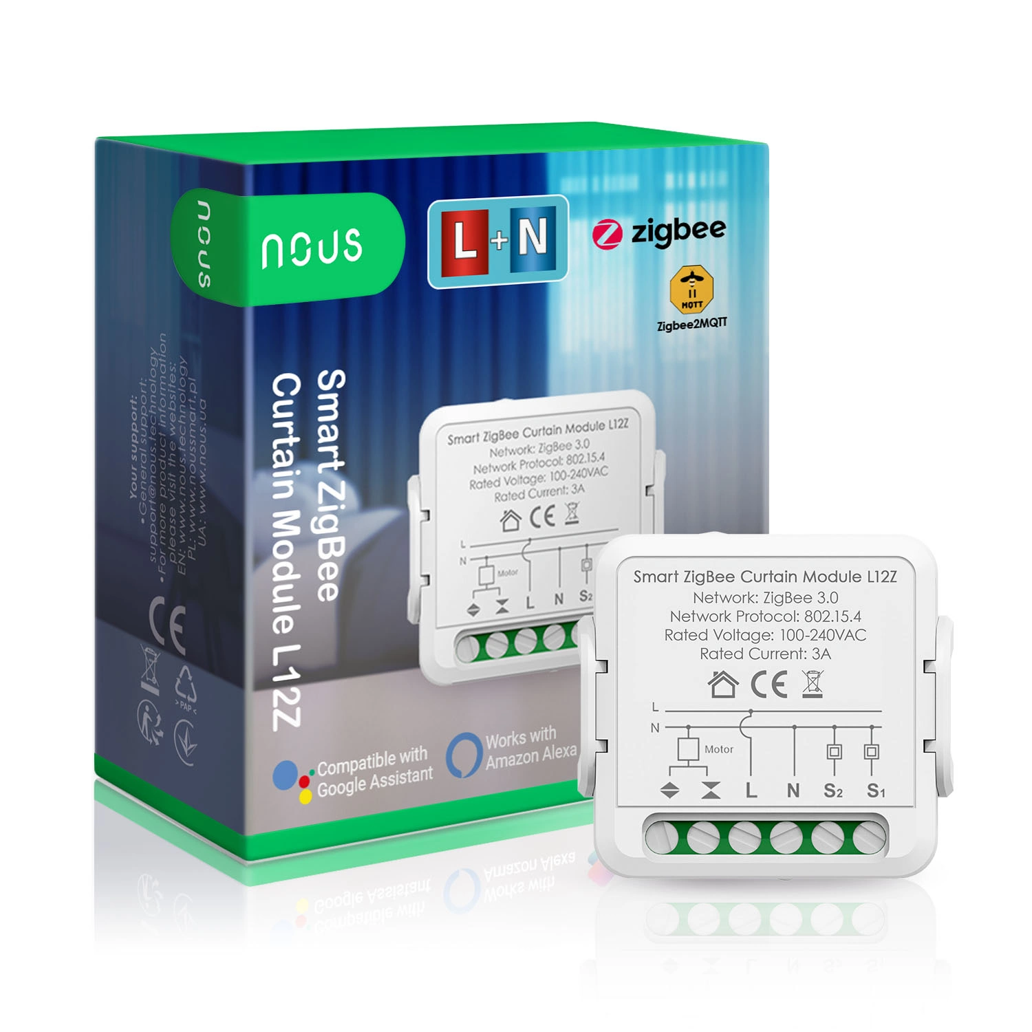 Nous L12Z — Smart ZigBee Curtain Module
