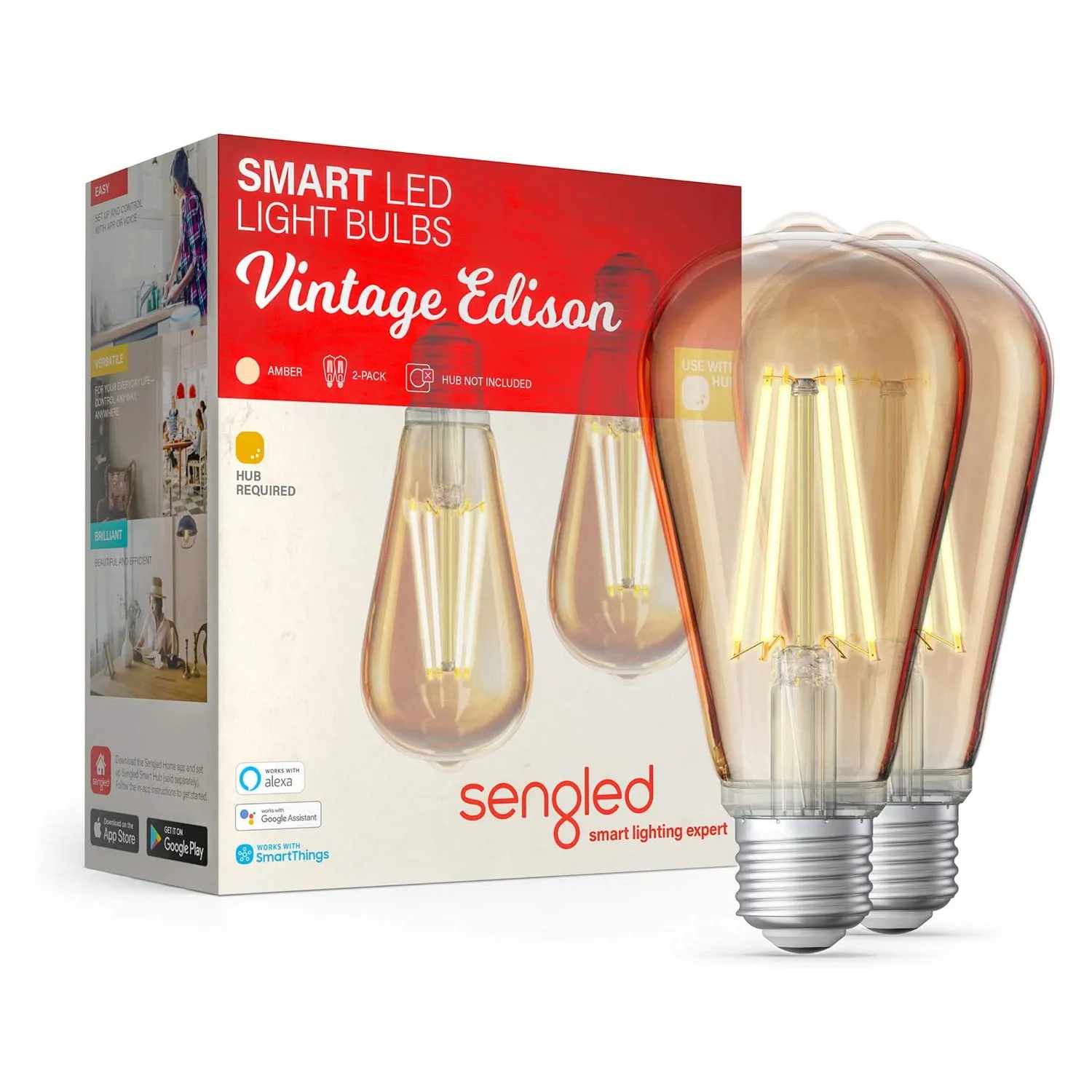 Sengled E11-N1G — ST19 Amber Vintage Edison E26 Bulb