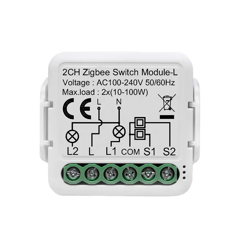Tuya SML-02Z-L — Switch Module 2 Channel No Neutral